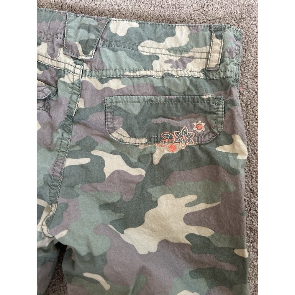 Vintage Y2K Cherokee Children's Cargo Pants Size 12 Camo W Embroidered Flowers - Picture 4 of 8
